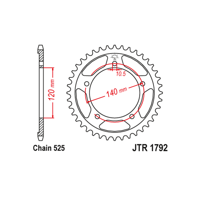 CORONA JT 1792 de acero con 42 dientes